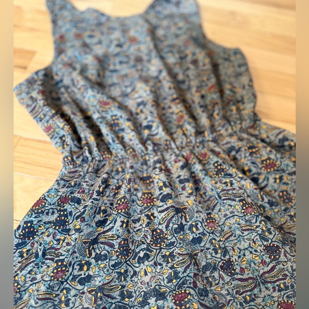 Last chance 🌻Everly Gray and Blue Maxi A-line Dress for Casual Occasions Size Sm